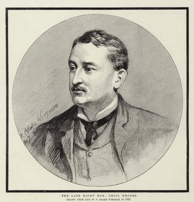 Der verstorbene ehrenwerte Cecil Rhodes von Theodore Blake Wirgman