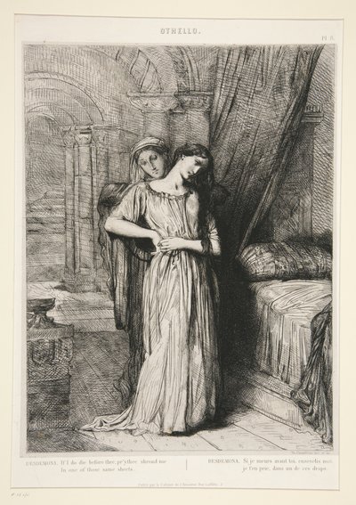 „Desdemona“, Tafel 8 aus Othello (4. Akt, 3. Szene) von Théodore Chassériau