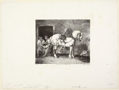 Ein Pferd wird beschlagen von Theodore Gericault