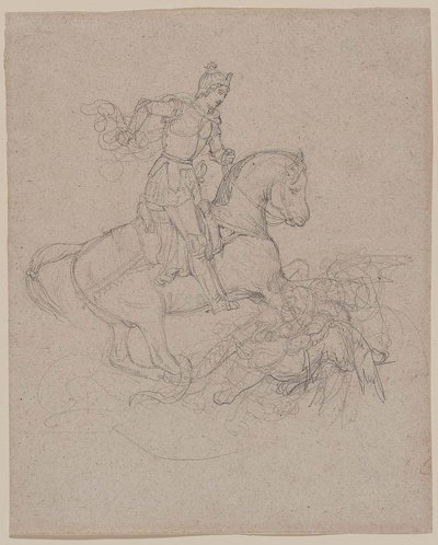 Sankt Georg und der Drache, 1816–17 von Theodore Gericault