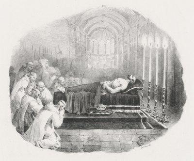 Guillaume der Eroberer nach seinem Tod in die Kirche von Boscherville gebracht von Theodore Gericault