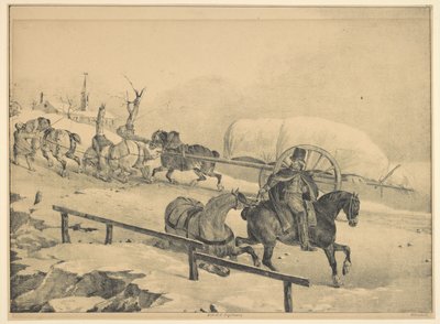 Roulier, der einen Hügel hinaufsteigt (Ein Fuhrmann und ein Postillion auf einem Hügel) von Theodore Gericault