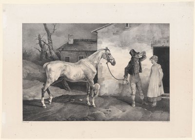 Altes Pferd an der Tür eines Gasthauses von Theodore Gericault