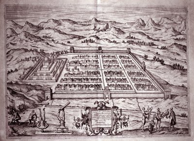 Ansicht der Inkastadt Cuzco, Peru (Gravur) von Theodore de Bry
