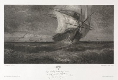 Das Phantomschiff oder Auf den Wellen von Theophile Narcisse Chauvel