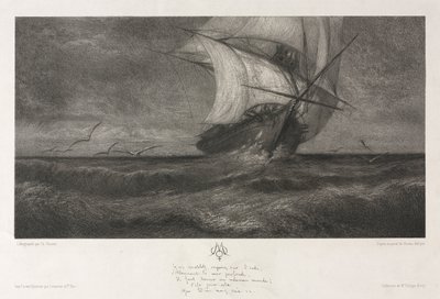 Das Phantomschiff oder Auf den Wellen, 1872 von Theophile Narcisse Chauvel
