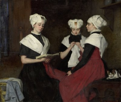 Drei Mädchen aus dem Amsterdamer Burgerweeshuis von Therese Schwartze