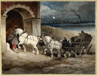 Der Kohlenwagen, oder Le Chariot, Route de Londres, c.1821 von Theodore Gericault