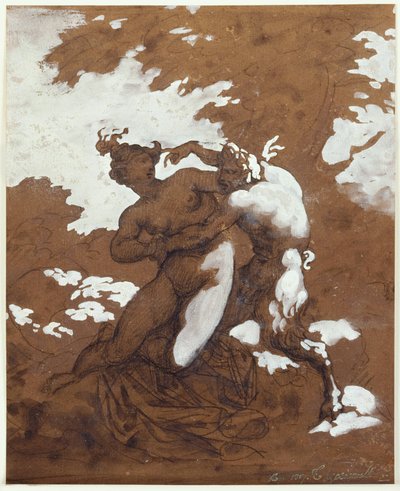 Satyr und Nymphe von Theodore Gericault