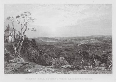 Bardon Hill, Blick nach Westen, Leicestershire von Thomas (after) Allom