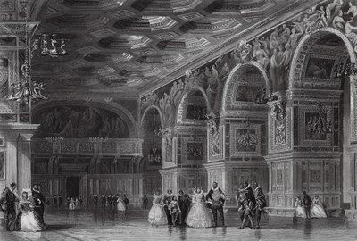 Galerie von Heinrich II. in Fontainebleau (Stich) von Thomas (after) Allom