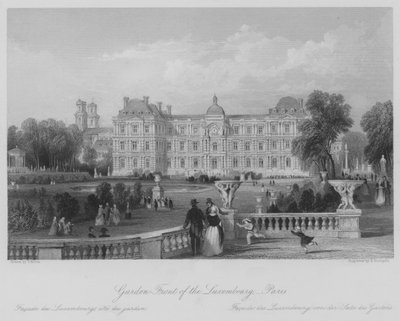 Gartenfront des Luxemburgs, Paris (Stich) von Thomas (after) Allom
