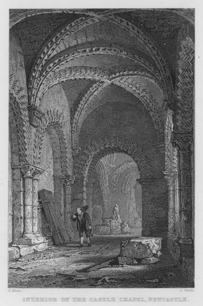 Innenansicht der Schlosskapelle, Newcastle (Stich) von Thomas (after) Allom