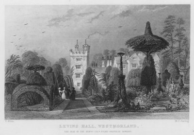 Levins Hall, Westmorland, der Sitz von Fulke-Greville Howard (Stich) von Thomas (after) Allom