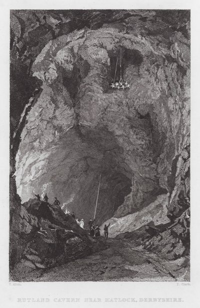 Rutland Cavern, bei Matlock, Derbyshire (Stich) von Thomas (after) Allom