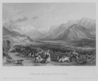 Tal der Isère, zwischen Voirons und Voiron (Gravur) von Thomas (after) Allom