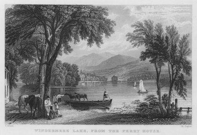 Windermere See, vom Fährhaus (Stich) von Thomas (after) Allom