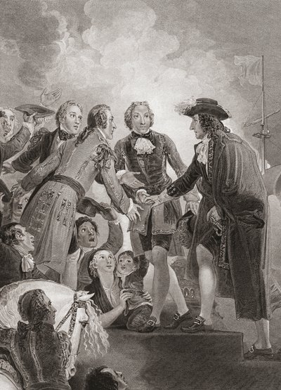 Wilhelm, Prinz von Oranien (später König Wilhelm III.) landet in Brixham. von Thomas (after) Stothard