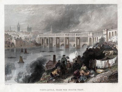 Hochbrücke über den Tyne in Newcastle, 1849 von Thomas Abiel Prior