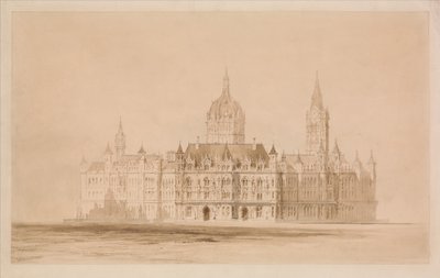 Wettbewerbsentwurf für das Rathaus von Manchester von Thomas Allom