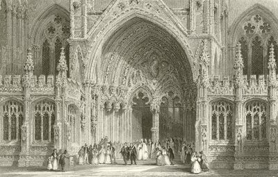 Eingang zur Kathedrale von Lincoln von Thomas Allom
