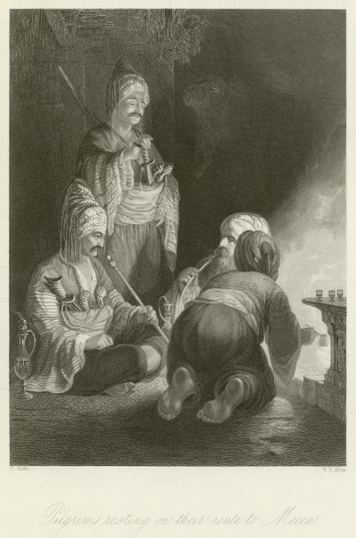 Pilger ruhen auf ihrem Weg nach Mekka von Thomas Allom