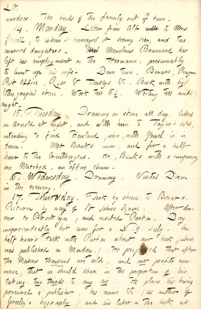 Thomas Butler Gunn Tagebücher: Band 8, Seite 27, 13.-17. Juli 1856 von Thomas Butler Gunn