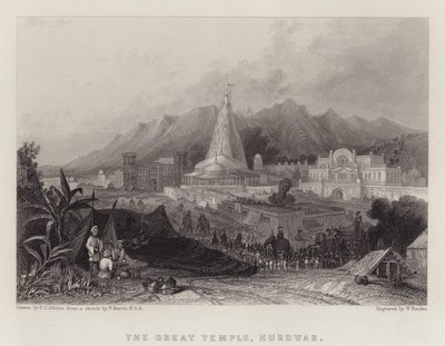 Der Große Tempel, Hurdwar von Thomas Colman (after) Dibdin