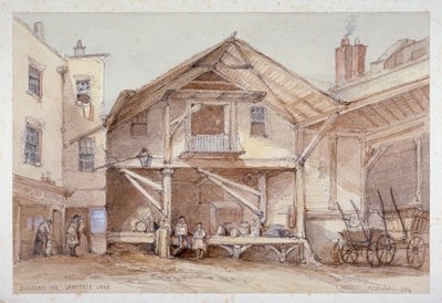 Blossoms Inn, Lawrence Lane, City of London, 1854 von Thomas Colman Dibdin