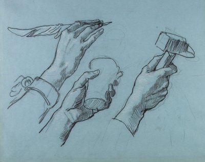 Trois Etudes de Mains (Drei Studien von Händen), ca. 1876 von Thomas Couture