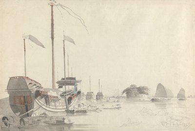 Boote in der Nähe eines niederländischen Forts, Kanton von Thomas Daniell