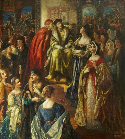 König Heinrich VII. bestraft die Bürger von Bristol, weil ihre Frauen so fein gekleidet waren von Thomas Edwin Mostyn