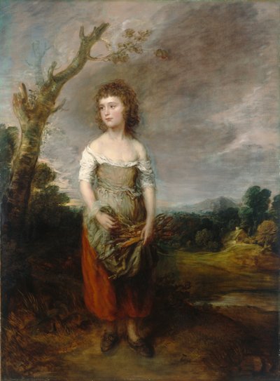 Ein Bauernmädchen sammelt Reisig im Wald von Thomas Gainsborough