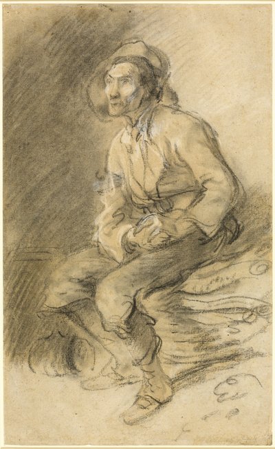 Ein Holzfäller sitzt auf einem Bündel Reisig von Thomas Gainsborough