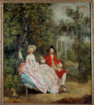 Gespräch in einem Park: Thomas Gainsborough und seine Frau Margaret. Gemälde von Thomas Gainsborough (1727-1788) 1746 von Thomas Gainsborough