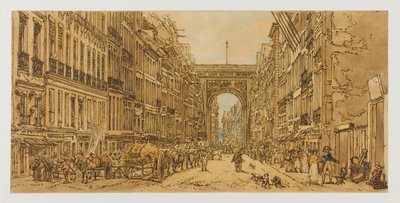 Le Faubourg und das Tor Saint-Denis, 1801-1802. 10. und 12. Arrondissement von Thomas Girtin