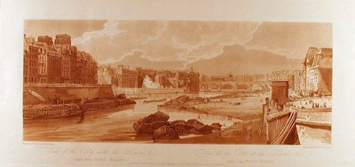 Ansicht der Stadt mit dem Louvre &c vom Pont-Marie aus gesehen von Thomas Girtin