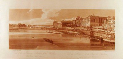 Ansicht des Louvre und der Brücke der Thuilleries vom Pont-Neuf aus von Thomas Girtin