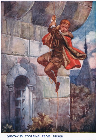 Gustavus flieht aus dem Gefängnis von Thomas Heath Robinson