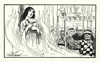 Johanna von Orléans wird verbrannt von Thomas Heath Robinson