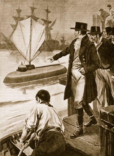 Robert Fulton in Frankreich zeigt sein U-Boot 