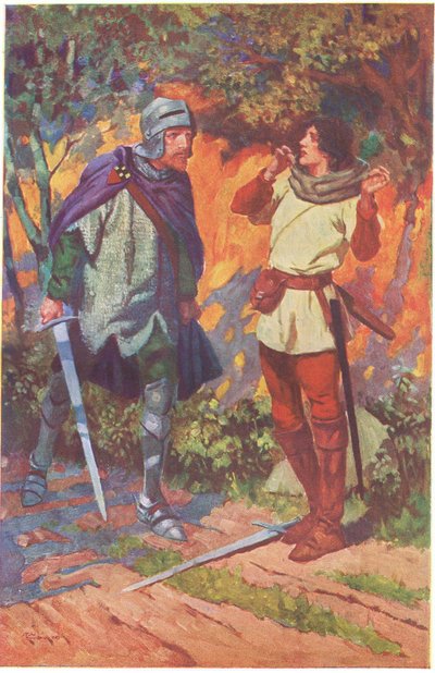 "Robin!" rief sie. "Kennst du mich nicht? Kennst du nicht deine Marion?" von Thomas Heath Robinson