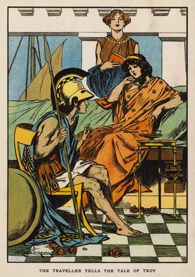 Der Reisende erzählt die Geschichte von Troja von Thomas Heath Robinson