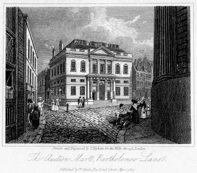 Das Auktionshaus, Bartholomew Lane, City of London, 1817 von Thomas Higham