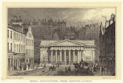 Royal Institution, von der Hanover Street von Thomas Hosmer (after) Shepherd