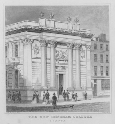 Das neue Gresham College, London von Thomas Hosmer (after) Shepherd