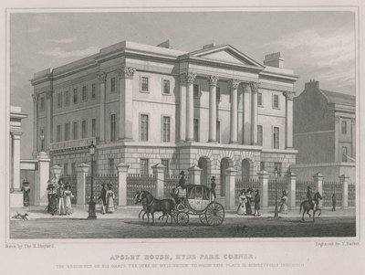 Apsley House, Hyde Park Corner, London, die Residenz des Herzogs von Wellington von Thomas Hosmer Shepherd