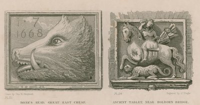 Eberkopf und antike Tafel von Thomas Hosmer Shepherd