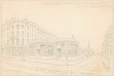 Fleet Market von der Holborn Bridge (jetzt entfernt) von Thomas Hosmer Shepherd