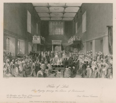 Ihre Majestät eröffnet die Parlamentssitzung im House of Lords von Thomas Hosmer Shepherd